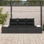 Juego de Sofá de Jardín de 3 Piezas con Cojines Negro Poliratán de , Sofás de exterior - Ref: Foro24-3355592, Precio: 263,09 ...