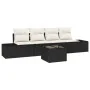 Set de Sofá de Jardín de 5 Piezas con Cojines Ratán Sintético Negro by , Outdoor sofas - Ref: Foro24-3355596, Price: 352,56 €...