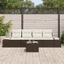 Conjunto de Sofá de Jardín de 5 Piezas con Cojines de Ratán Marrón by , Outdoor sofas - Ref: Foro24-3355597, Price: 365,83 €,...