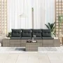 Juego de Sofá de Jardín de 5 Piezas con Cojines Ratán Gris Poliratán de , Sofás de exterior - Ref: Foro24-3355598, Precio: 35...