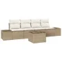 Conjunto de Sofá de Jardín de 5 Piezas con Cojines Beige de Ratán Sintético de , Sofás de exterior - Ref: Foro24-3355600, Pre...
