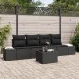Juego de Sofá de Jardín de 5 Piezas con Cojines de Ratán Negro Poliratán von , Outdoor-Sofas - Ref: Foro24-3355602, Preis: 37...