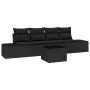 Juego de Sofá de Jardín de 5 Piezas con Cojines de Ratán Negro Poliratán von , Outdoor-Sofas - Ref: Foro24-3355602, Preis: 37...