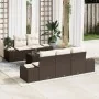 Juego de Sofá de Jardín de 6 Piezas con Cojines Ratán de Poliéster Marrón von , Outdoor-Sofas - Ref: Foro24-3355607, Preis: 5...