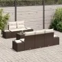 Juego de Sofá de Jardín de 6 Piezas con Cojines Ratán de Poliéster Marrón von , Outdoor-Sofas - Ref: Foro24-3355607, Preis: 5...