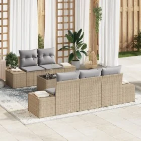 Juego de Sofá de Jardín de 6 Piezas con Cojines Beige de Polirratán von , Outdoor-Sofas - Ref: Foro24-3355609, Preis: 524,21 ...
