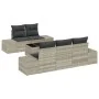 Juego de Sofás de Jardín de 6 piezas con Cojines Gris Claro Poliratán de , Sofás de exterior - Ref: Foro24-3355611, Precio: 5...