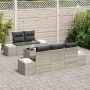 Juego de Sofás de Jardín de 6 piezas con Cojines Gris Claro Poliratán de , Sofás de exterior - Ref: Foro24-3355611, Precio: 5...