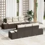 Juego de Sofá de Jardín de 7 Piezas con Cojines Marrón Poliratán by , Outdoor sofas - Ref: Foro24-3355617, Price: 569,00 €, D...