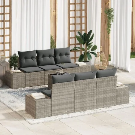 Juego de Sofá de Jardín Conjunto de 7 Gris Claro, Gris Oscuro by , Outdoor sofas - Ref: Foro24-3355621, Price: 582,36 €, Disc...
