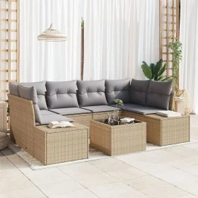Juego de Sofás de Jardín de 7 Piezas con Cojines Beige Poliratán by , Outdoor sofas - Ref: Foro24-3355629, Price: 509,16 €, D...