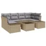 Juego de Sofás de Jardín de 7 Piezas con Cojines Beige Poliratán von , Outdoor-Sofas - Ref: Foro24-3355629, Preis: 509,16 €, ...