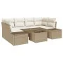 Juego de Sofá de Jardín de 7 Piezas con Cojines Beige Poliratán by , Outdoor sofas - Ref: Foro24-3355630, Price: 543,99 €, Di...