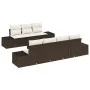 Set de Sofá de Jardín de 8 Piezas con Cojines Marrón de Poliratán de , Sofás de exterior - Ref: Foro24-3355637, Precio: 611,4...