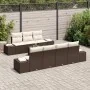 Set de Sofá de Jardín de 8 Piezas con Cojines Marrón de Poliratán de , Sofás de exterior - Ref: Foro24-3355637, Precio: 611,4...