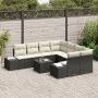 Juego de Sofás de Jardín de 9 Piezas con Cojines Ratán Polimérico Negro de , Sofás de exterior - Ref: Foro24-3355666, Precio:...