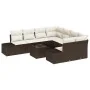Juego de Sofá de Jardín de 9 Piezas con Cojines Marrón Poliratán by , Outdoor sofas - Ref: Foro24-3355667, Price: 648,23 €, D...