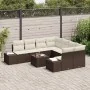 Juego de Sofá de Jardín de 9 Piezas con Cojines Marrón Poliratán by , Outdoor sofas - Ref: Foro24-3355667, Price: 648,23 €, D...