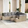 Juego de Sofá de Jardín de 9 Piezas con Cojines Beige Ratán de Polietileno by , Outdoor sofas - Ref: Foro24-3355669, Price: 6...