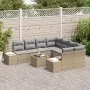 Juego de Sofá de Jardín de 9 Piezas con Cojines Beige Ratán de Polietileno by , Outdoor sofas - Ref: Foro24-3355669, Price: 6...