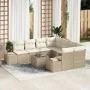 Set de Sofá de Jardín de 9 Piezas con Cojines Beige Ratán Polímero von , Outdoor-Sofas - Ref: Foro24-3355670, Preis: 661,80 €...