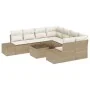 Set de Sofá de Jardín de 9 Piezas con Cojines Beige Ratán Polímero von , Outdoor-Sofas - Ref: Foro24-3355670, Preis: 661,80 €...