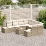 Set de Sofá de Jardín de 9 Piezas con Cojines Beige Ratán Polímero von , Outdoor-Sofas - Ref: Foro24-3355670, Preis: 661,80 €...