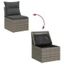Juego de Sofás de Jardín de 4 Piezas con Cojines Gris Ratán Sintético by , Outdoor sofas - Ref: Foro24-3355678, Price: 305,20...