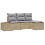 Juego de Sofá de Jardín de 4 Piezas con Cojines Beige Ratán Poliéster von , Outdoor-Sofas - Ref: Foro24-3355679, Preis: 309,8...