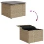 Juego de Sofá de Jardín de 4 Piezas con Cojines Beige Ratán Poliéster von , Outdoor-Sofas - Ref: Foro24-3355679, Preis: 309,8...
