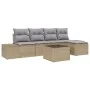 Conjunto de Sofá de Jardín de 6 Piezas con Cojines de Poliratán Negro by , Outdoor sofas - Ref: Foro24-3355699, Price: 411,79...