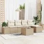 Conjunto de Sofá de Jardín de 6 Piezas con Cojines de Ratán Marrón by , Outdoor sofas - Ref: Foro24-3355700, Price: 450,05 €,...
