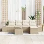 Conjunto de Sofá de Jardín de 6 Piezas con Cojines de Ratán Marrón by , Outdoor sofas - Ref: Foro24-3355700, Price: 450,05 €,...