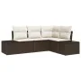 Juego de Sofá de Jardín de 4 Piezas con Cojines Marrón Ratán Poliéster by , Outdoor sofas - Ref: Foro24-3355707, Price: 347,5...