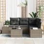 Conjunto de Sofá de Jardín de 4 Piezas con Cojines Negros de Ratán Poliéster by , Outdoor sofas - Ref: Foro24-3355718, Price:...