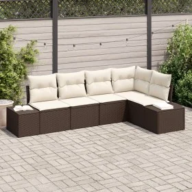 Juego de Sofá de Jardín de 5 Piezas con Cojines Marrón Poliratán von , Outdoor-Sofas - Ref: Foro24-3355727, Preis: 401,74 €, ...