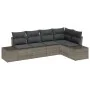 Conjunto de sofá de jardín de 5 piezas con cojines Gris Poliratán by , Outdoor sofas - Ref: Foro24-3355728, Price: 384,95 €, ...