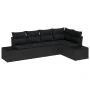 Set de Sofá de Jardín de 5 Piezas con Cojines Negro Poliratán by , Outdoor sofas - Ref: Foro24-3355732, Price: 385,48 €, Disc...