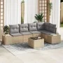 Set de sofá de jardín de 6 piezas con cojines ratán sintético negro de , Sofás de exterior - Ref: Foro24-3355739, Precio: 453...