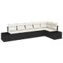 Juego de Sofá de Jardín de 6 Piezas con Cojines Negro Poliratán by , Outdoor sofas - Ref: Foro24-3355746, Price: 420,95 €, Di...