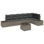 Set Sofá Jardín 6 Piezas con Cojines Ratán Poliratán Negro by , Outdoor sofas - Ref: Foro24-3355758, Price: 480,99 €, Discoun...