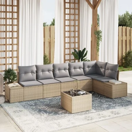 Conjunto de Sofá de Jardín de 7 Piezas con Cojines de Ratán Poliéster Negro von , Outdoor-Sofas - Ref: Foro24-3355759, Preis:...