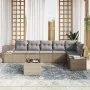 Conjunto de Sofá de Jardín de 7 Piezas con Cojines de Ratán Poliéster Negro von , Outdoor-Sofas - Ref: Foro24-3355759, Preis:...