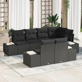 Juego de Sofá de Jardín de 7 Piezas con Cojines Negro Poliratán by , Outdoor sofas - Ref: Foro24-3355772, Price: 585,30 €, Di...