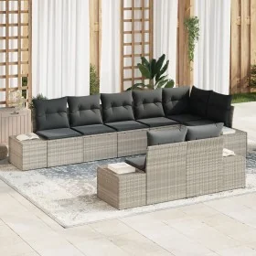 Juego de Sofá de Jardín de 8 Piezas con Cojines Gris Claro Ratán Sintético von , Outdoor-Sofas - Ref: Foro24-3355781, Preis: ...