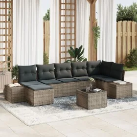Juego de Sofá de Jardín de 7 Piezas con Cojines Ratán Poliéster Negro von , Outdoor-Sofas - Ref: Foro24-3355828, Preis: 530,8...