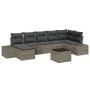 Juego de Sofá de Jardín de 7 Piezas con Cojines Ratán Poliéster Negro de , Sofás de exterior - Ref: Foro24-3355828, Precio: 5...