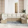 Conjunto de sofá de jardín de 7 piezas con cojines Beige Polyratán de , Sofás de exterior - Ref: Foro24-3355880, Precio: 527,...