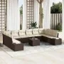 Conjunto de sofá de jardín de 10 piezas con cojines grises de ratán sintético by , Outdoor sofas - Ref: Foro24-3355917, Price...
