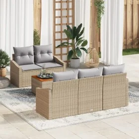 Juego de Sofá de Jardín de 6 Piezas con Cojines Beige de Poliratán von , Outdoor-Sofas - Ref: Foro24-3356439, Preis: 461,87 €...
